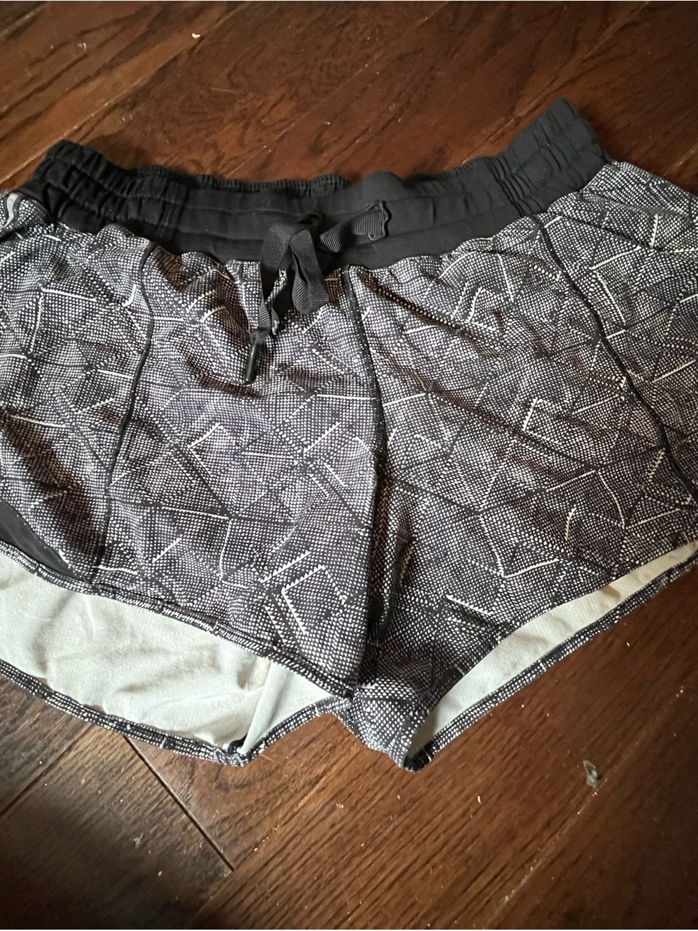 lululemon athletica Black Geometric Print Athletic Shorts